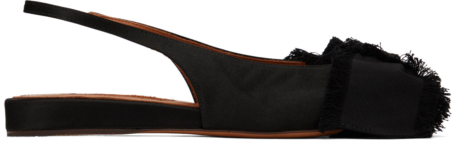 Sneakers och skor LANVIN Lanvin Slingback Ballerina Flats Svart | FW-FSMA02-SATN-A24, 0