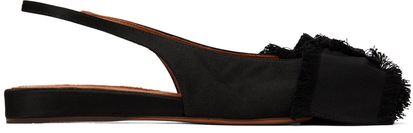 Sneakers och skor LANVIN Lanvin Slingback Ballerina Flats Svart | FW-FSMA02-SATN-A24