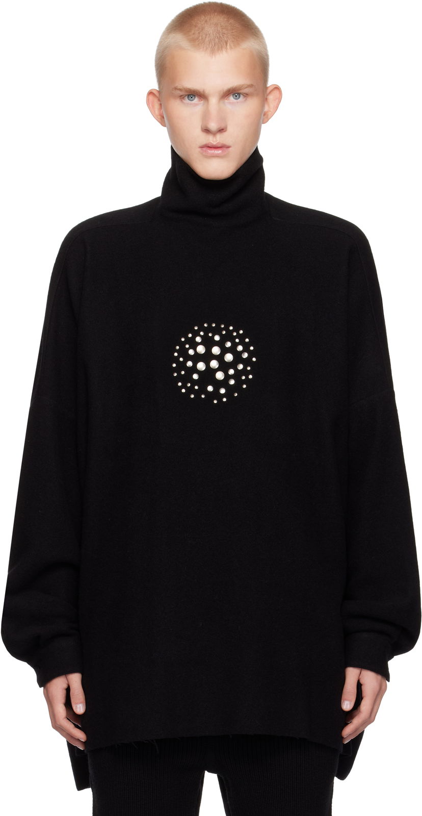 Sweater Rick Owens Turtleneck Jumbo Orb Svart | RR02D6209 WLDES3