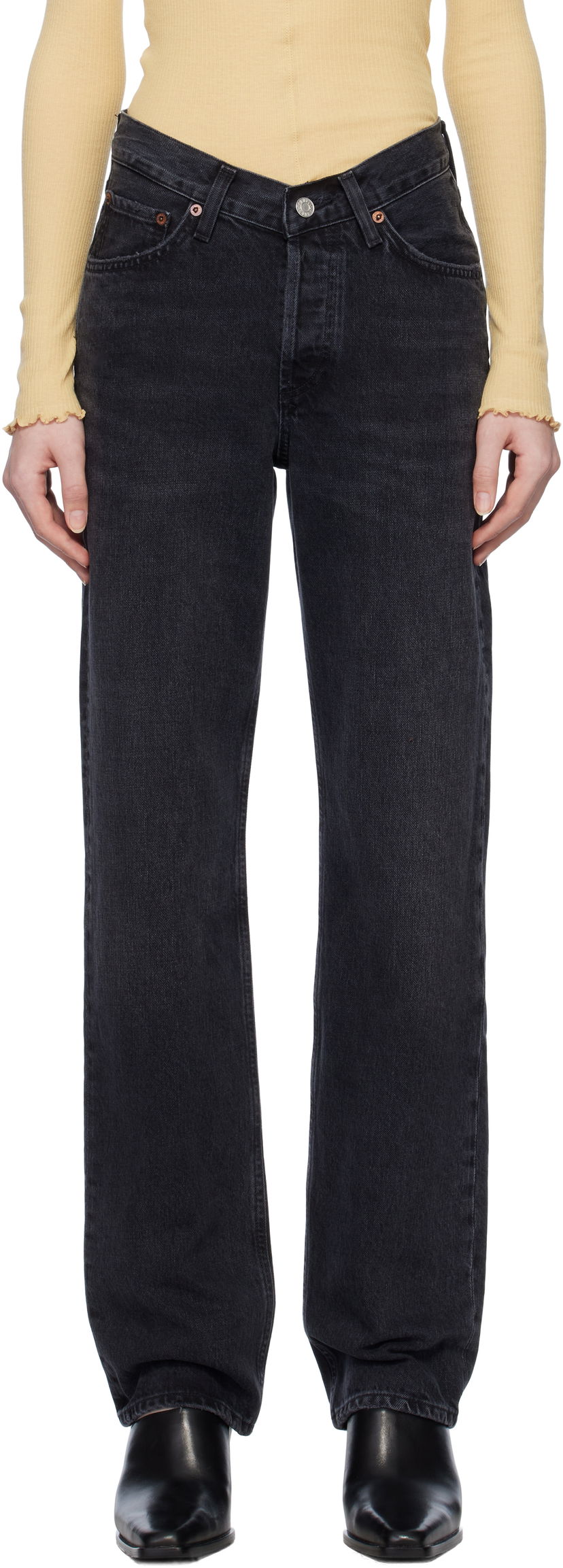 Jeans AGOLDE AGOLDE V-Waist Kelly Jeans Svart | A229-1157