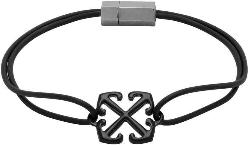 Armband Off-White Rubber Bracelet With Metal Clasp Svart | OMOA10AC99MET0011010
