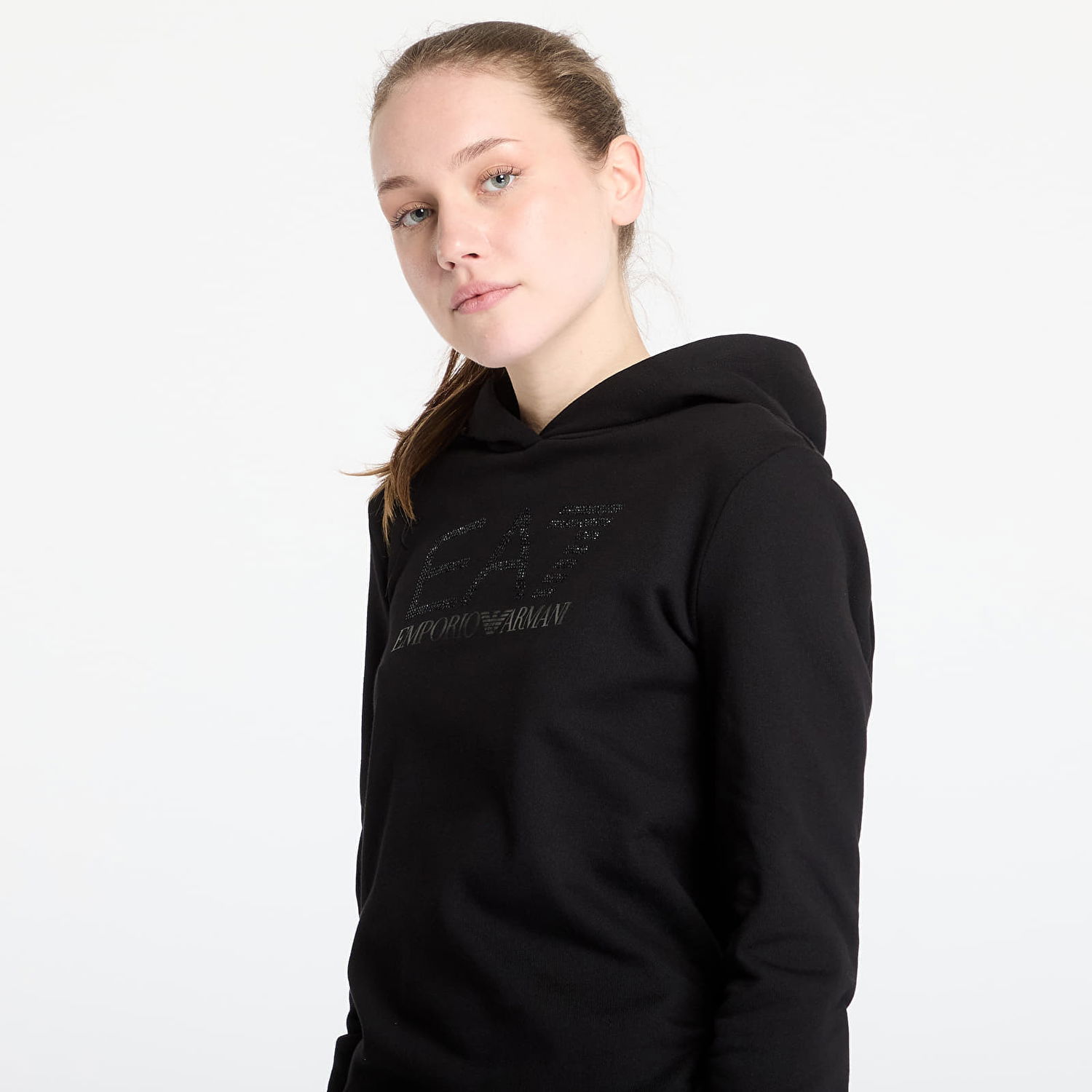 Sweatshirt Emporio Armani EA7 Emporio Armani Train Logo Series Hoodie Svart | 7W000095AF12473UC001, 1