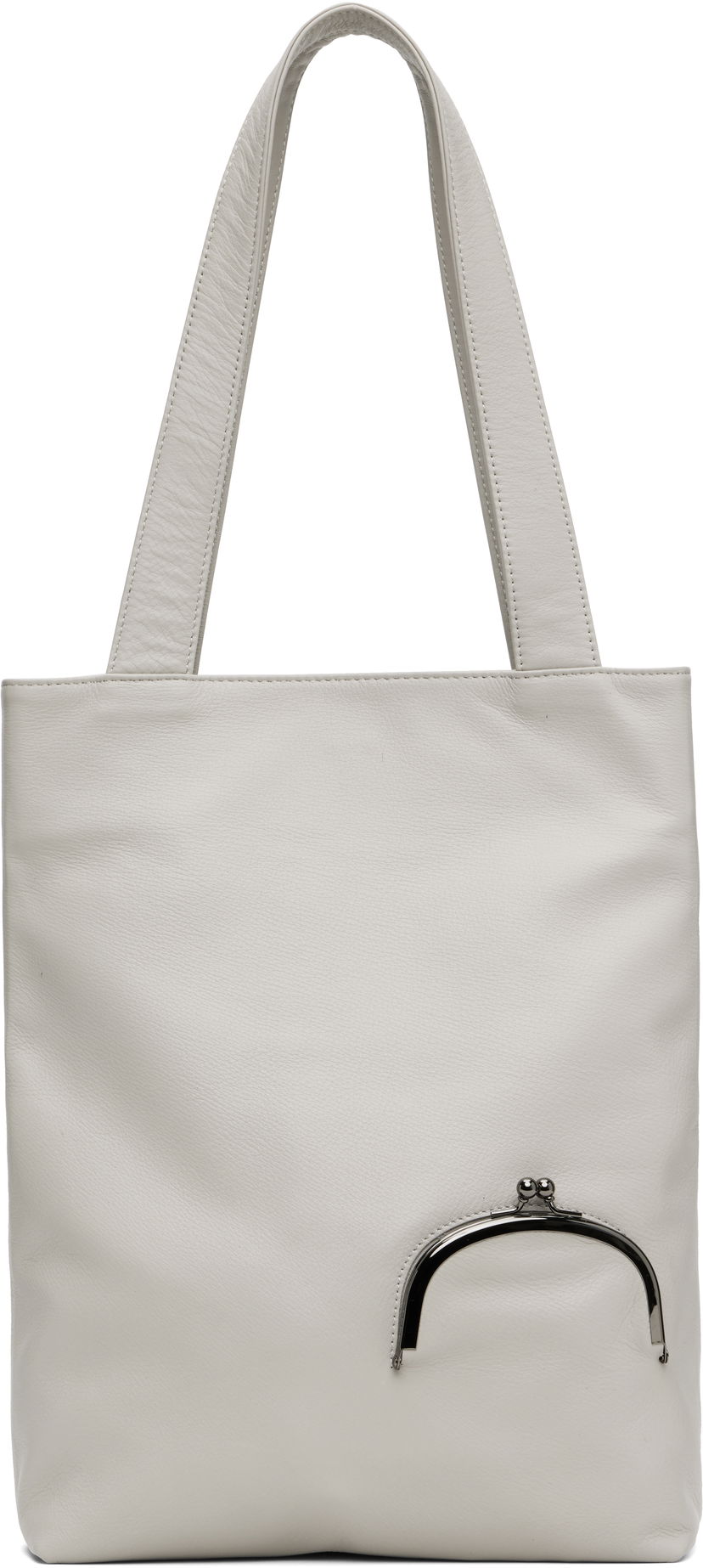 Tygpåse Yohji Yamamoto YOHJI YAMAMOTO Clasp Tote Vit | DP-I83-717