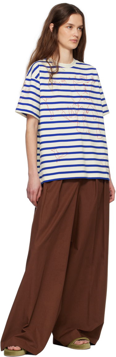 T-shirt Bode Bode Margate Striped T-Shirt Vit | MRS25CS003, 3