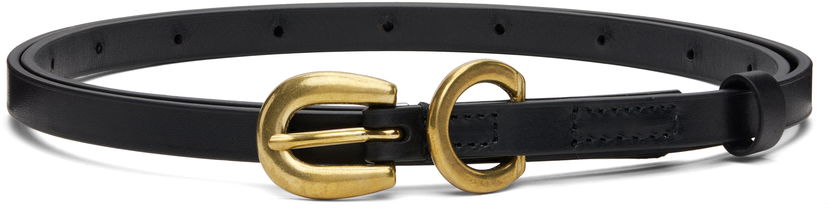 Bälten AURALEE AURALEE Narrow Leather Belt Svart | A25AB08RP