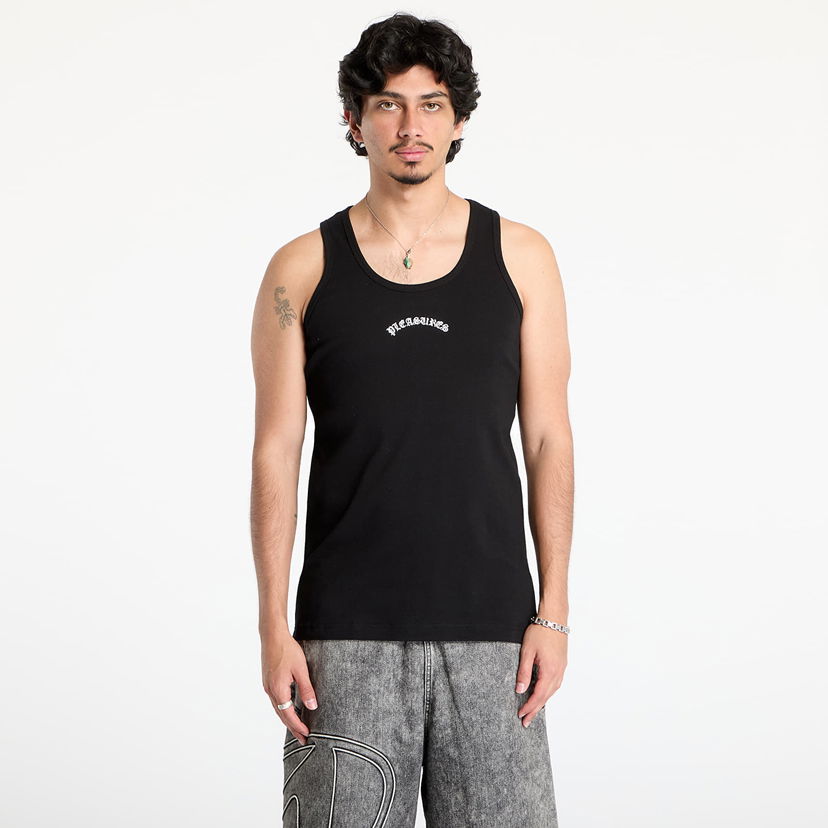 Linne Pleasures Pleasures Standard Tank Top Svart | P25SU041 BLACK_WHITE