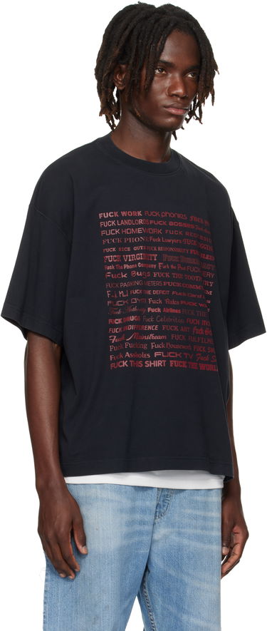 T-shirt VETEMENTS Vetements 'Fuck' Regular Fit T-Shirt Svart | UH76TR660B, 1