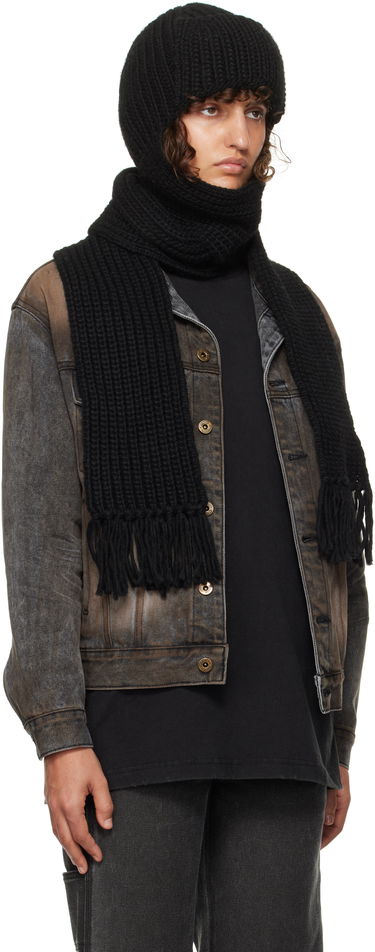 Mössa We11done We11done Chunky Knit Muffler & Beanie Set Svart | WD-KH3-24-642-U-BK, 3