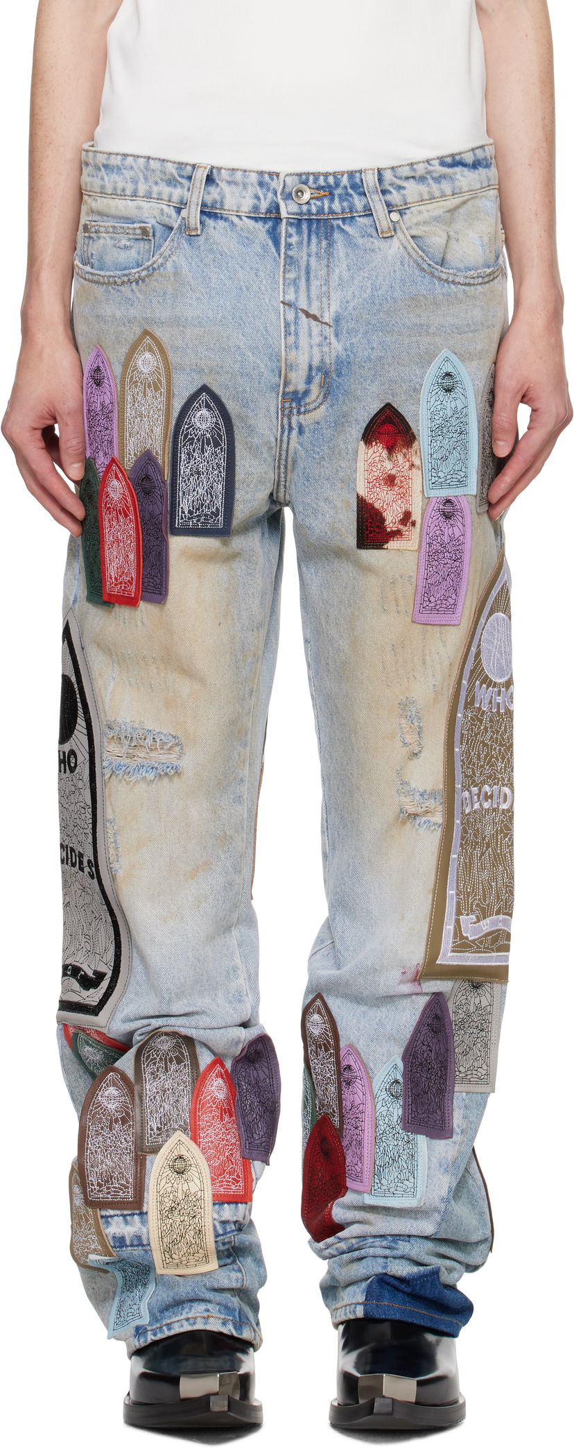 Jeans Who Decides War Multicolored Graphic Print Jeans Blå | 1120620030FW24