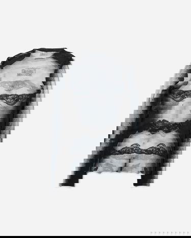 T-shirt Jean Paul Gaultier Lace Marinière Top Svart | 2431FTO228-T564 000201, 2