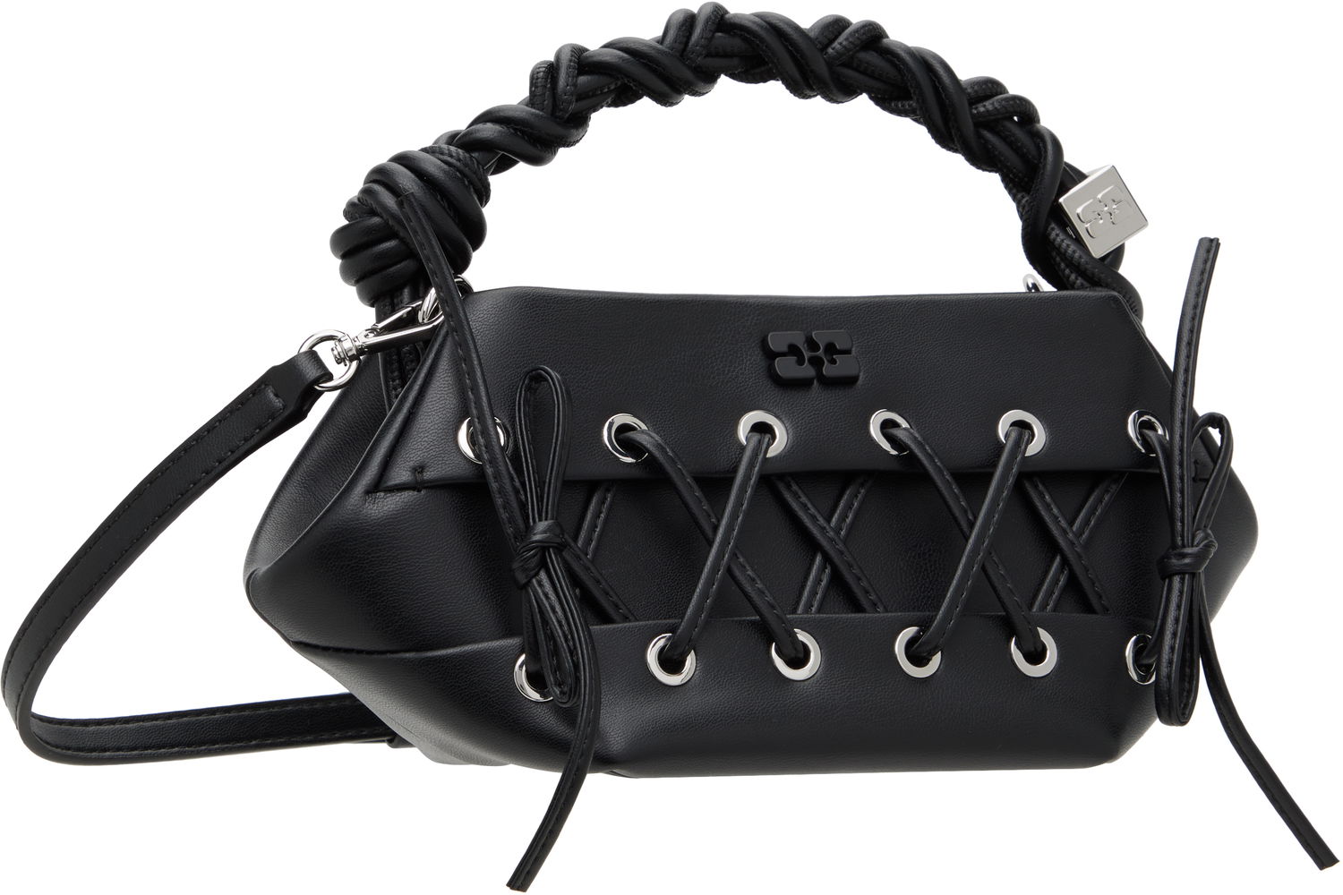 Handväska GANNI GANNI Mini Bou Lace-Up Bag Svart | A6635, 1