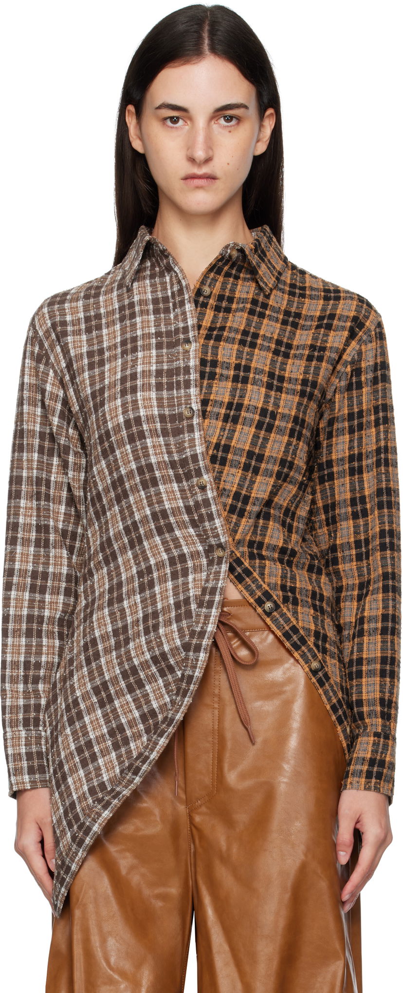 Skjorta Andersson Bell Andersson Bell Twist Check Shirt Brun | atb1361w