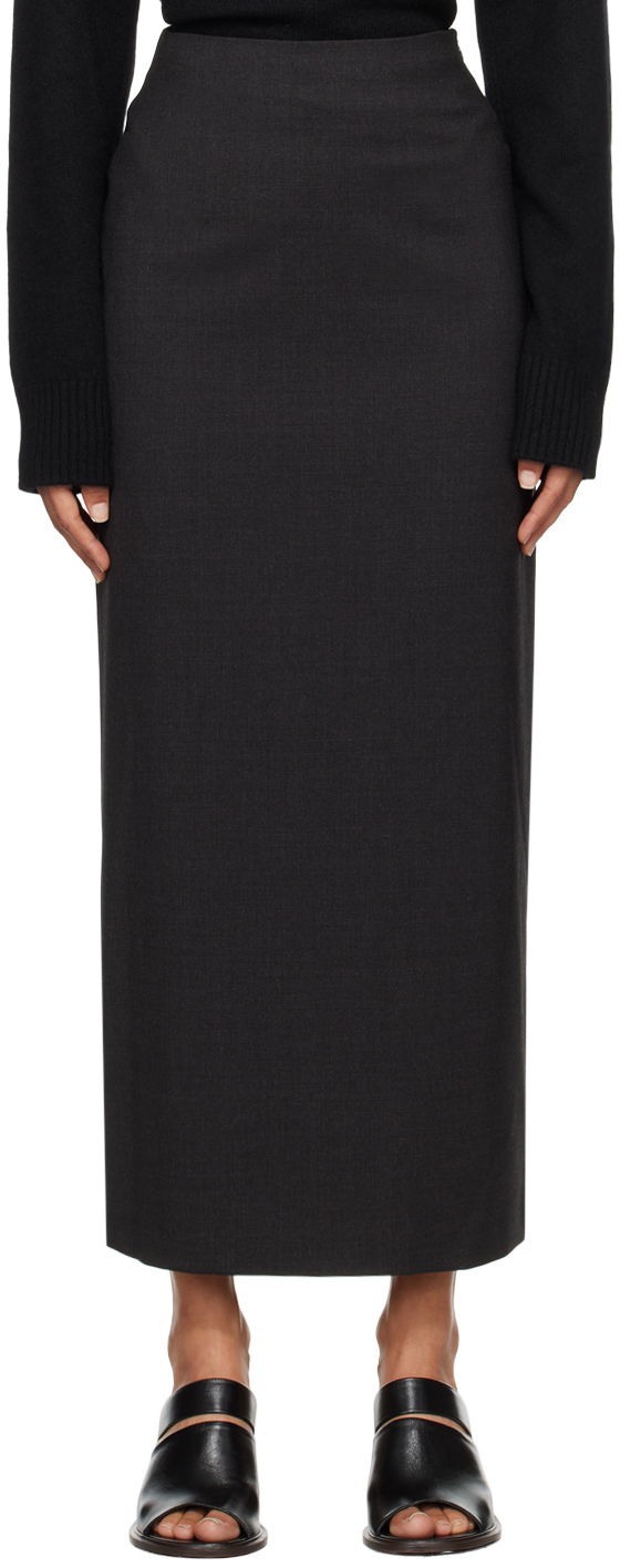 Kjol Loulou de Saison Loulou de Saison Samos Midi Skirt Svart | SAMOS