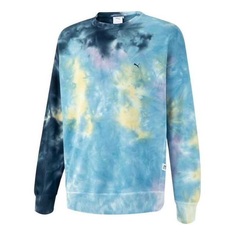 Sweater Puma Tie Dye Crewneck Sweatshirt Blå | 539579-06