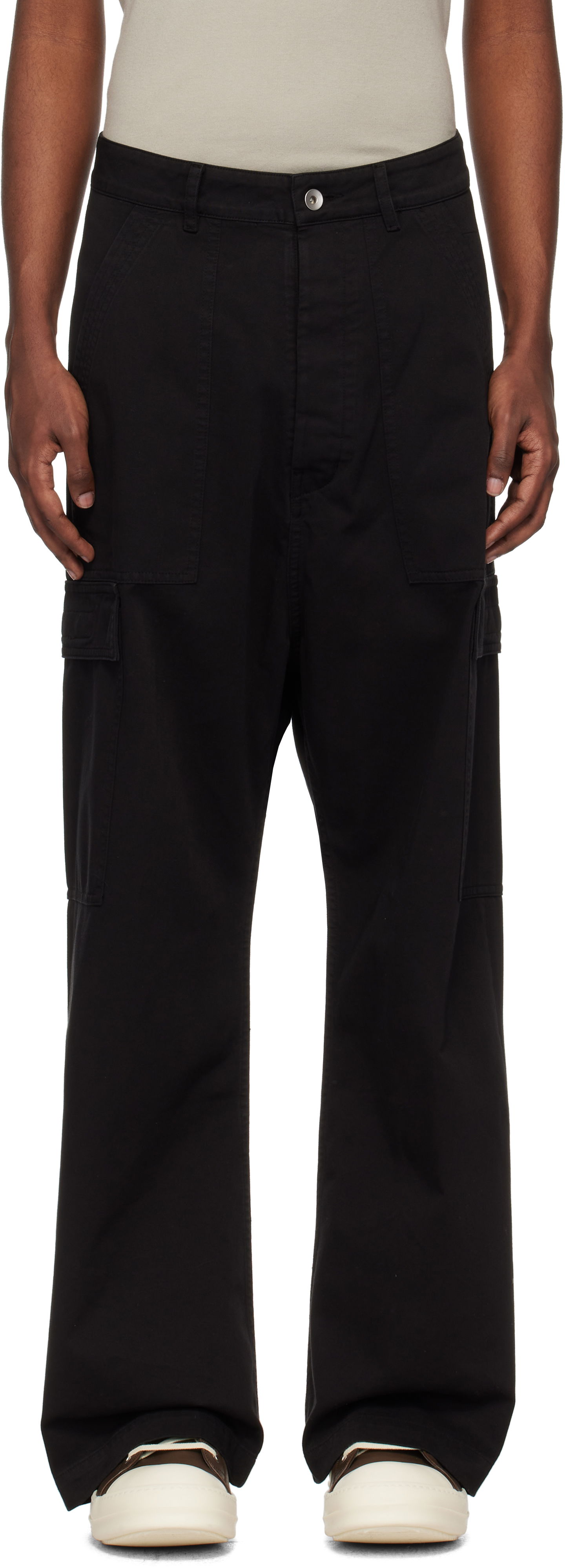 Cargo byxor Rick Owens Cargo Pants Cotton Twill Svart | DU02D2354 TW, 0
