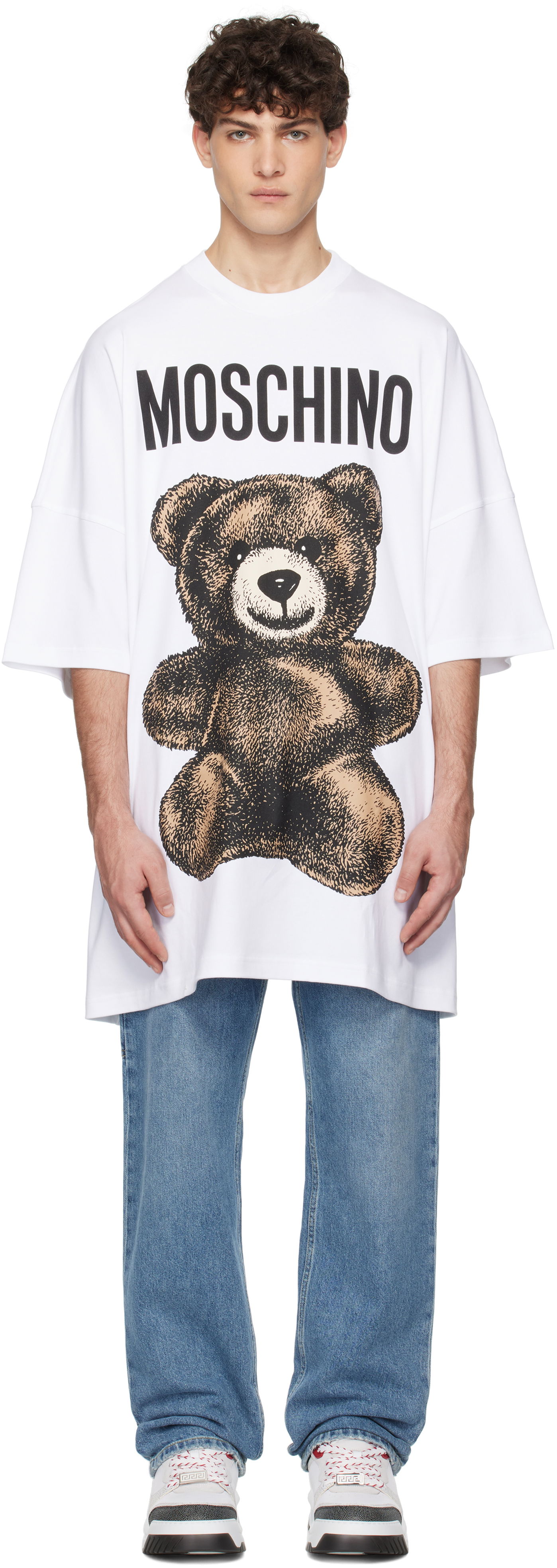 T-shirt Moschino Moschino Oversized Maxi Teddy Bear T-Shirt Vit | 251ZZV071202441001, 0