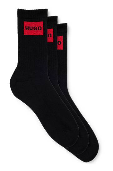 Strumpor BOSS Three-Pack of Short Socks with Logo Labels, HUGO Svart | 50531515