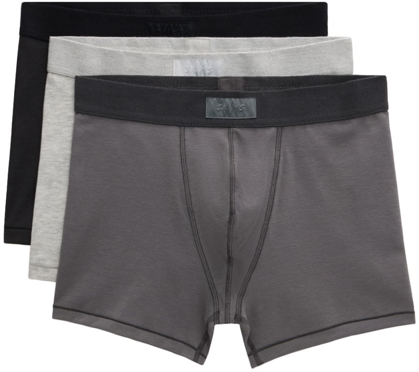 Boxare SKIMS Three-Pack Cotton Boxer Briefs Grå | BO-BBR-5634M