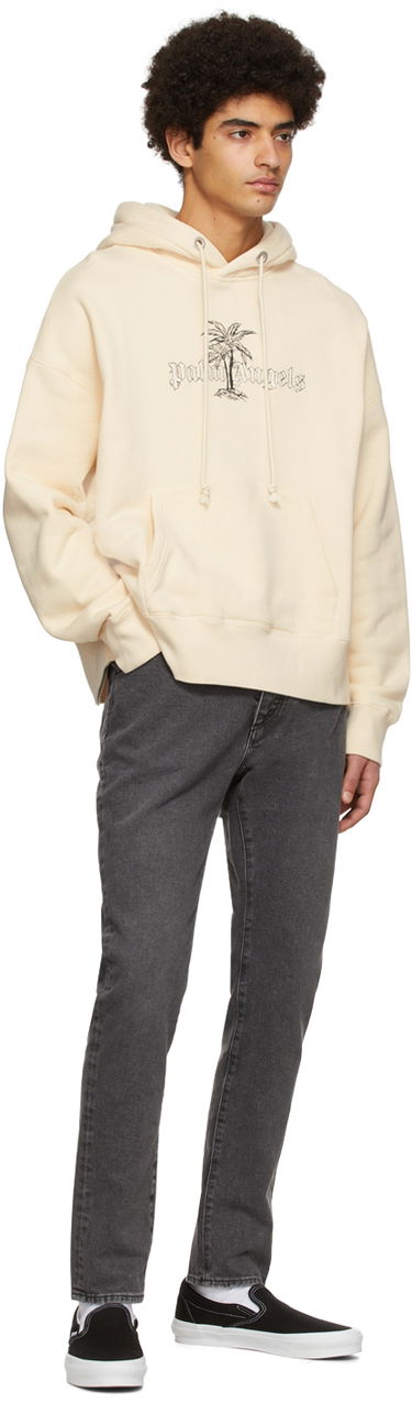 Sweatshirt Palm Angels Sunset Palms Popover Hoodie Beige | PMBB058S22FLE0120110, 3