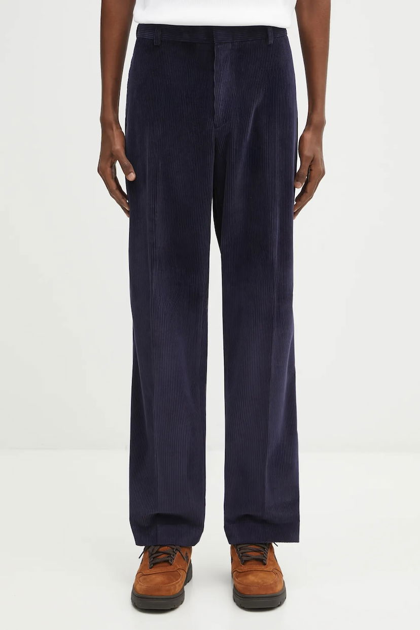 Byxor Paul Smith Paul Smith Wide-Leg Corduroy Trousers Mörkblå | M1R.410Z.T02792