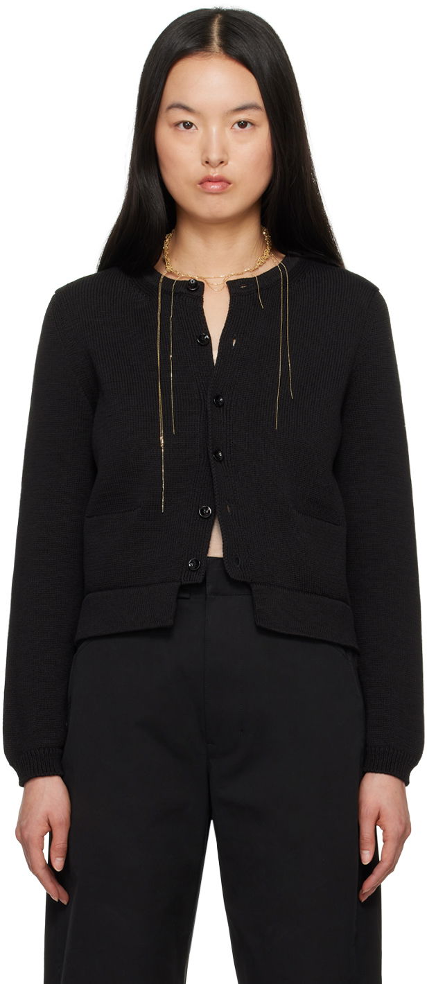 Sweater LEMAIRE LEMAIRE Cropped Knit Cardigan Svart | TO1209 LK1022