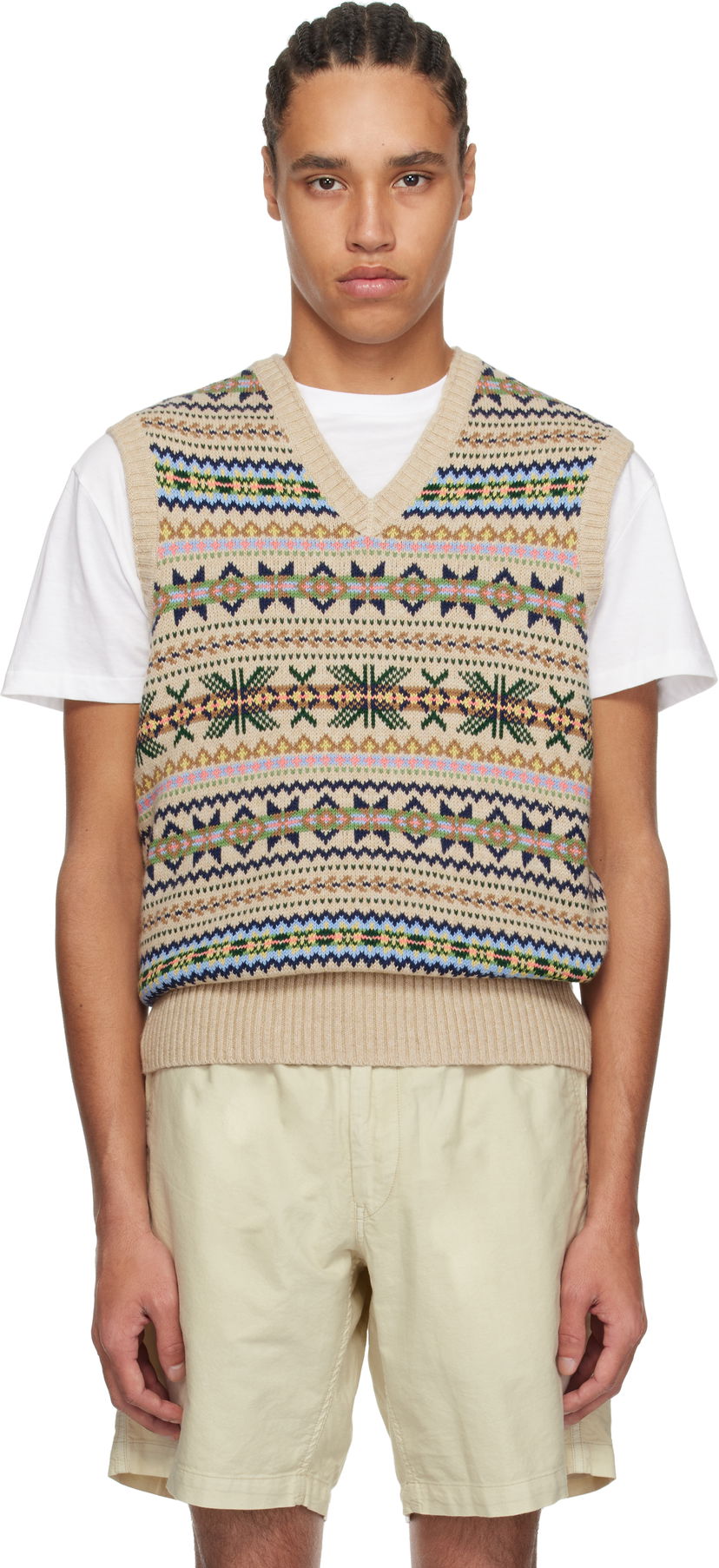 Sweater Polo by Ralph Lauren Polo Ralph Lauren Fair Isle Cotton-Cashmere Vest Beige | 710961781001