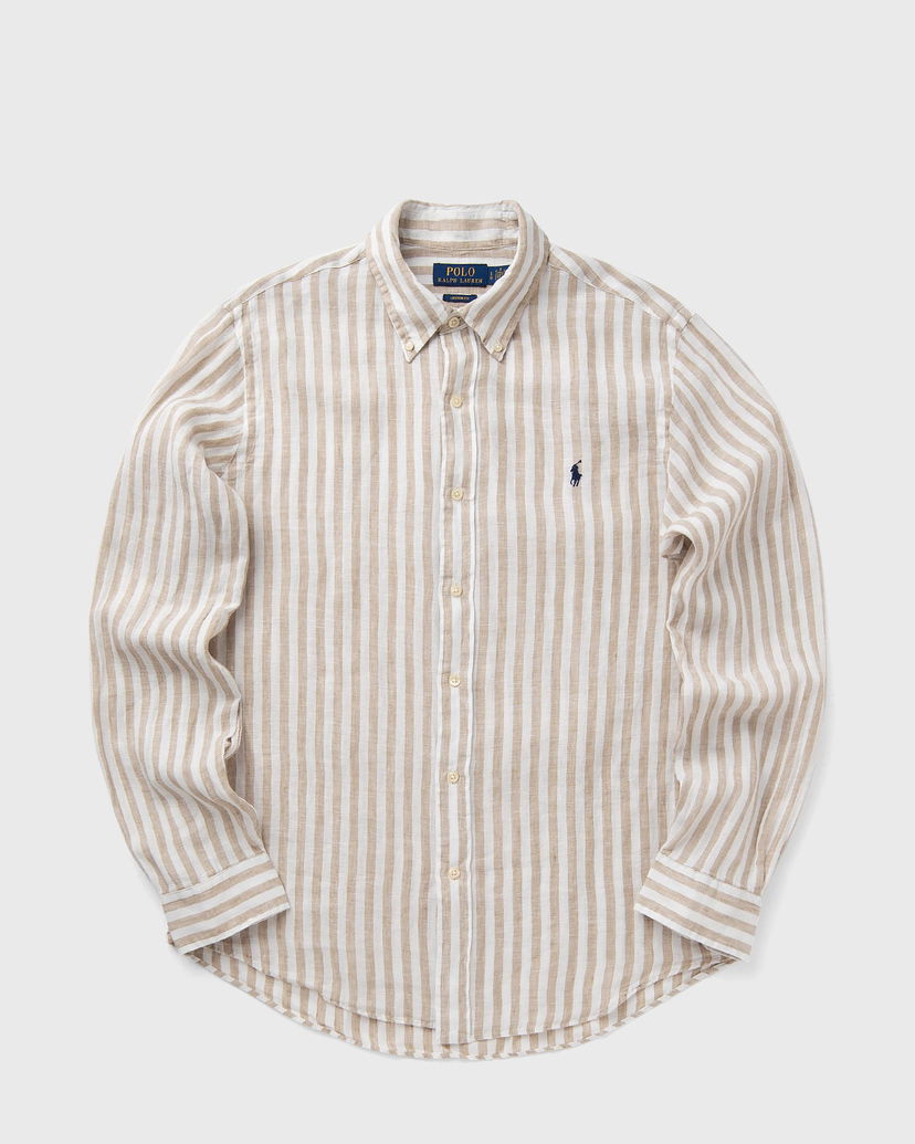 Skjorta Polo by Ralph Lauren Polo Ralph Lauren Striped Linen Sport Shirt Beige | 710969636002