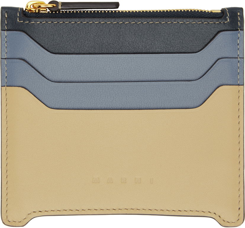 Plånbok Marni Marni Leather Trunkaroo Card Holder Beige | PFMO0112U2 P6948