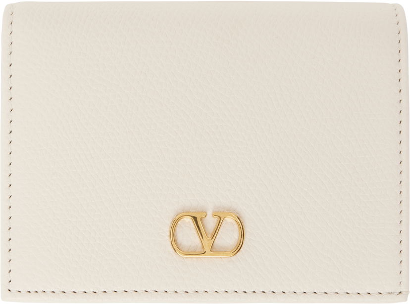 Plånbok Valentino Valentino Garavani VLogo Signature Grainy Calfskin Wallet Beige | 6W2P0AJ3SNP