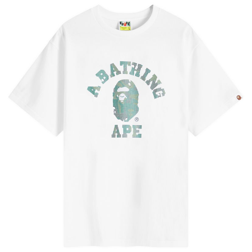 T-shirt BAPE Bitmap College T-Shirt Vit | 001TEK801039M-WHT