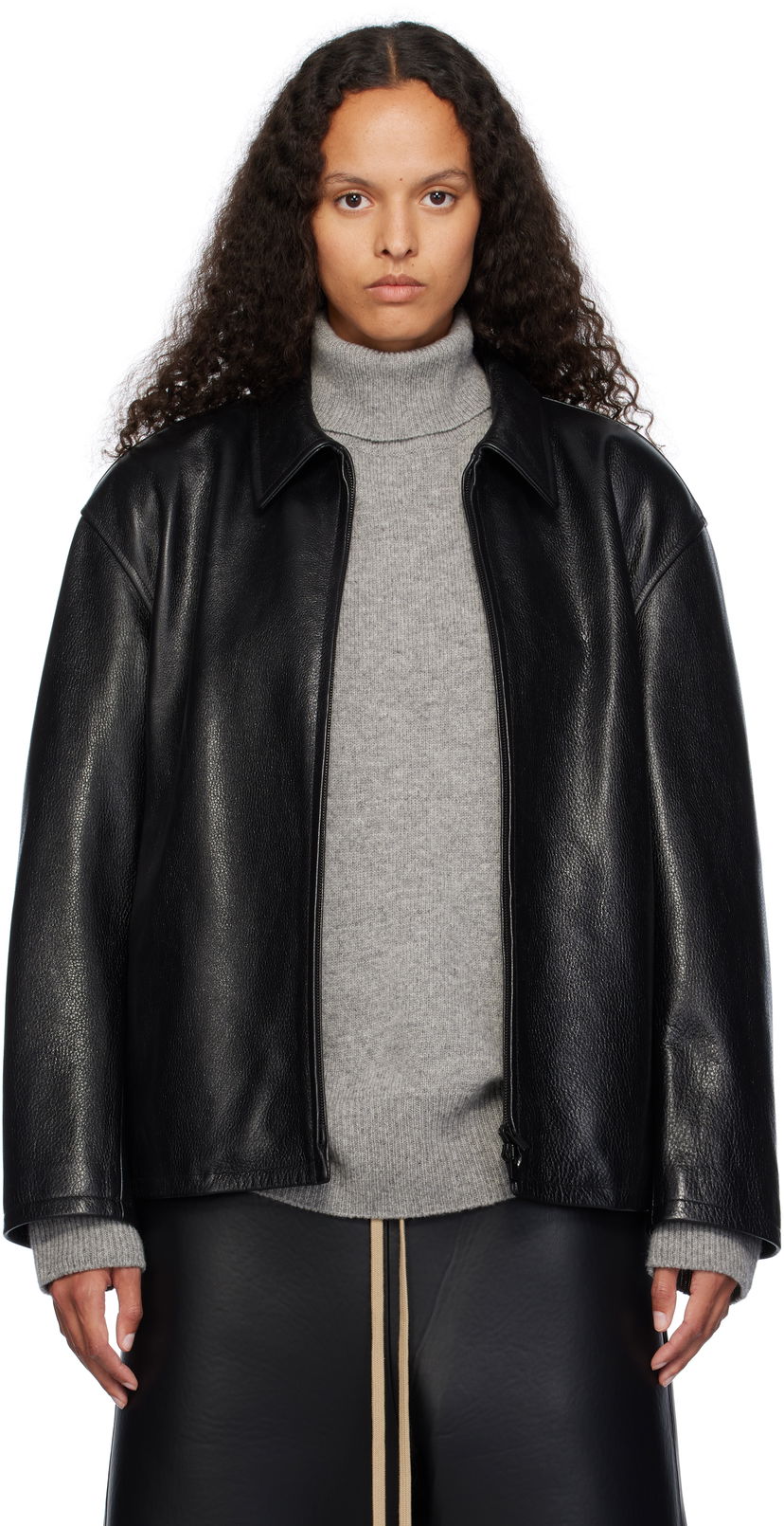 Jacka Fear of God Fear of God Rider Leather Jacket Svart | FG830-063LTH