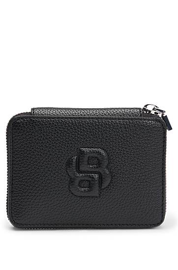 Plånbok BOSS Grained Ziparound Wallet with Double B Monogram Svart | 50542050, 0