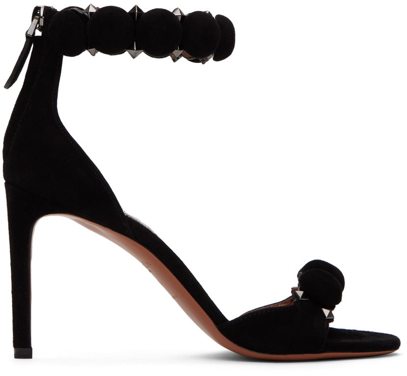 Sneakers och skor Alaïa ALAÏA Bombe Suede Heeled Sandals Svart | AA3S770C0C16