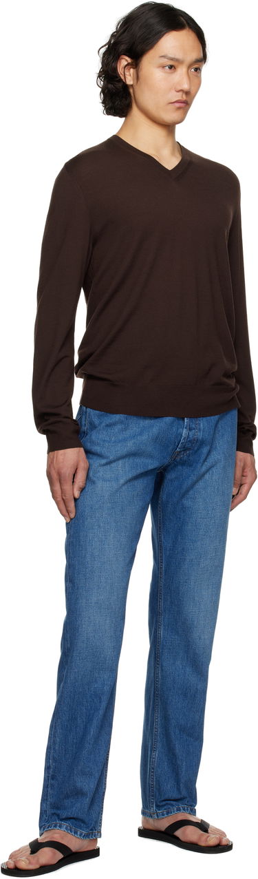 Sweater The Row The Row Dimarco V-Neck Sweater Brun | 917-Y590, 3