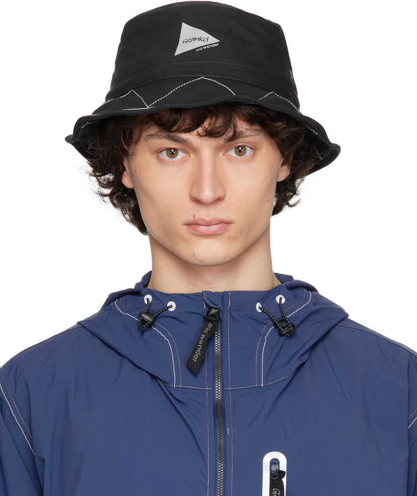 Hatt and wander Gramicci Edition ZigZag Stitch Bucket Hat Svart | GAC5-S3012