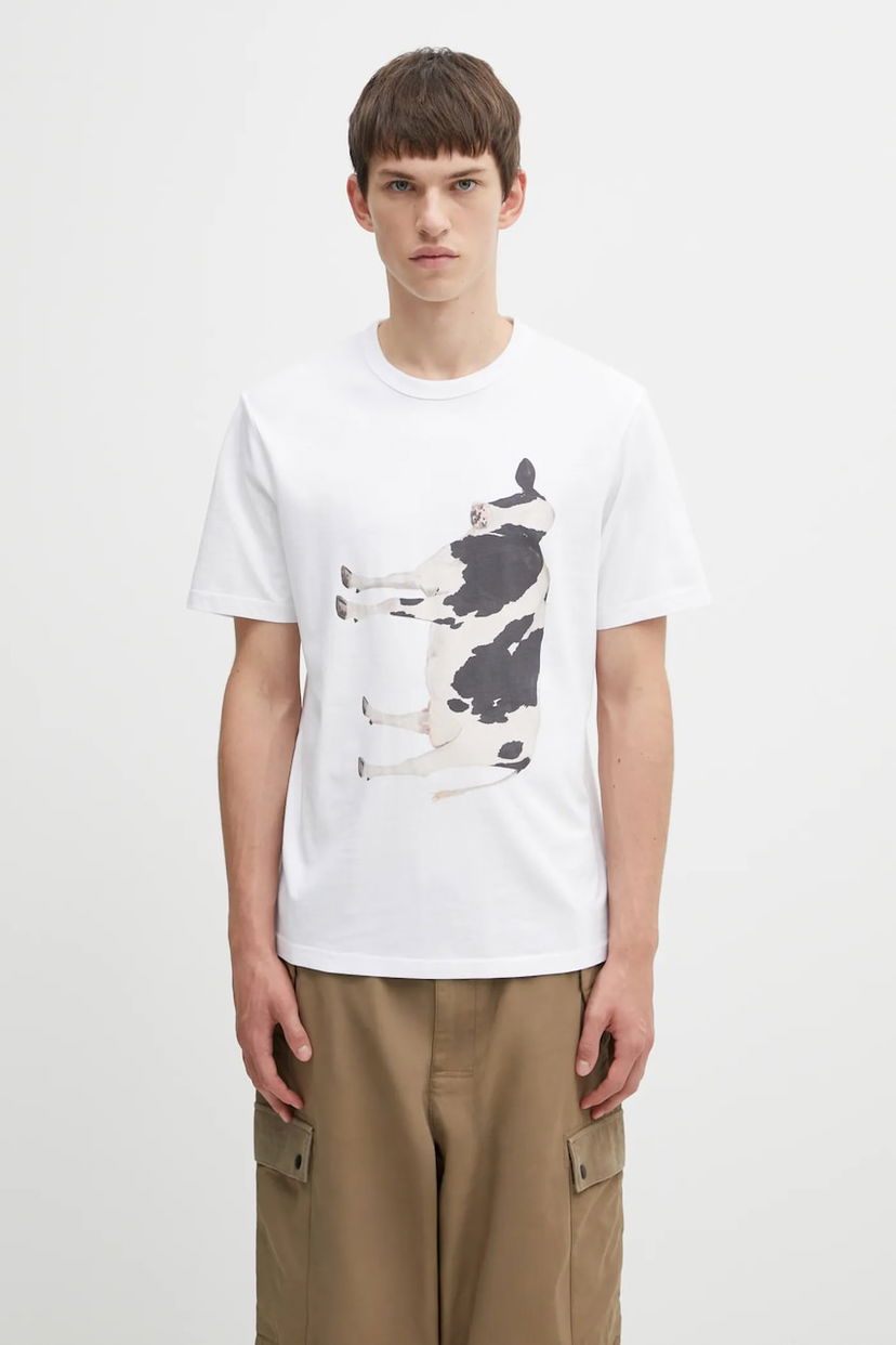 T-shirt Barbour Barbour x Paul Smith Cow Print T-Shirt Vit | MTS1525WH11