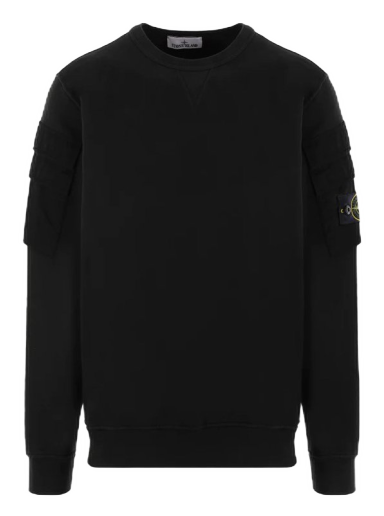 Sweatshirt Stone Island Garment Dyed Pocket Crewneck Svart | 791560577-V0029
