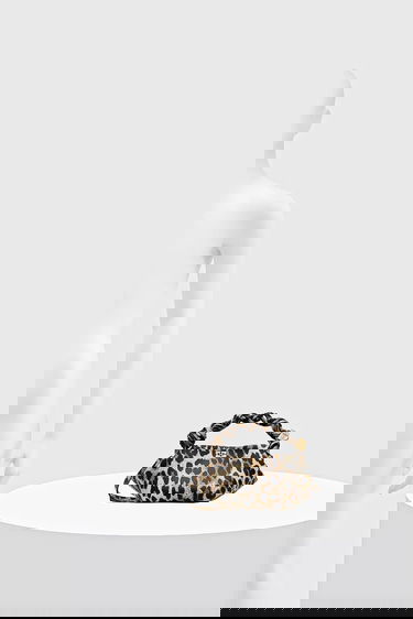 Handväska GANNI Leather Bou Bag Mini Leopard Print with Braided Handle Flerfärgad | A6948, 5