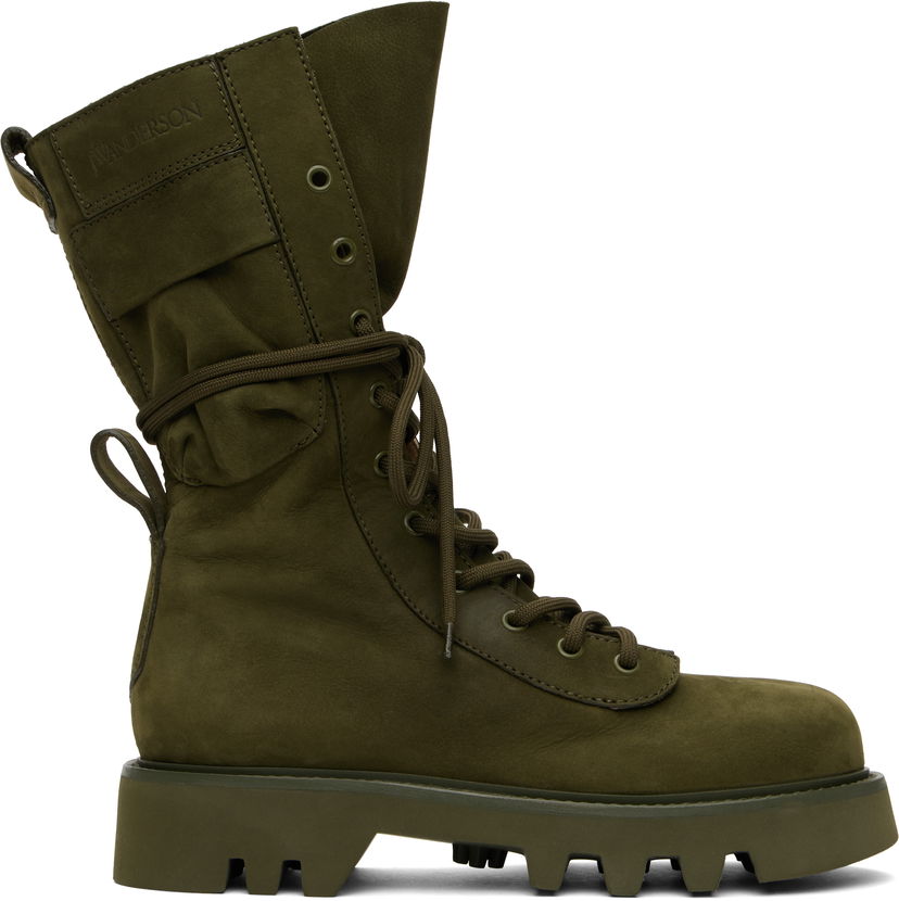 Sneakers och skor JW Anderson JW Anderson Combat Leather Boots Grön | BT0099-LA0258