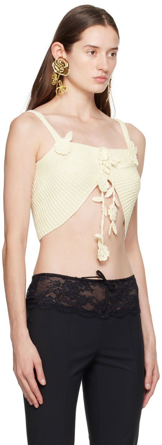Linne Blumarine Flower Lace-Up Camisole Beige | P422M417A, 1
