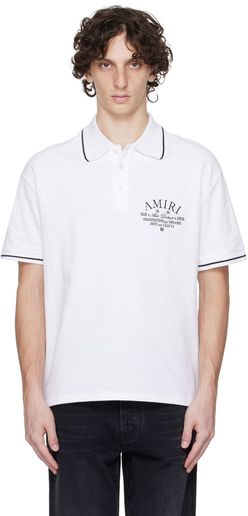 Polotröja AMIRI Amiri Arts District Polo Vit | AMJYPO1008