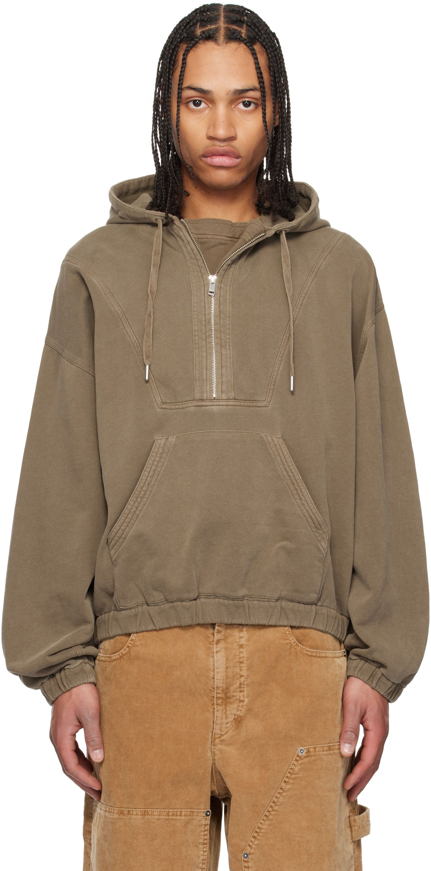 Sweatshirt ISABEL MARANT Isabel Marant Yanis Quarter-Zip Hoodie Grön | 25PSW0155HA-C1G05H, 0