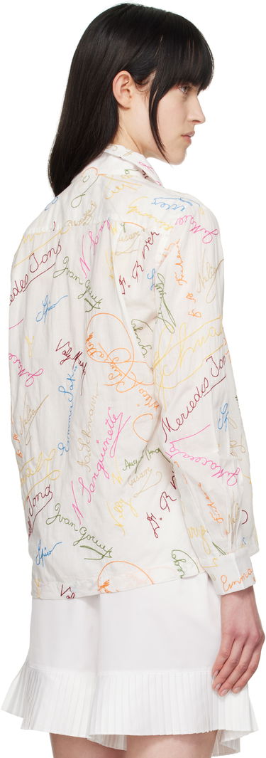 Skjorta Bode Bode Signature Scrawl Button-Down Shirt Vit | MRS25SH015, 2