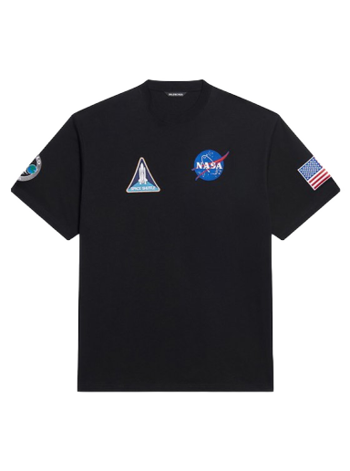 T-shirt Balenciaga NASA Space Multi-Patch T-Shirt Svart | 651795TKVD71070