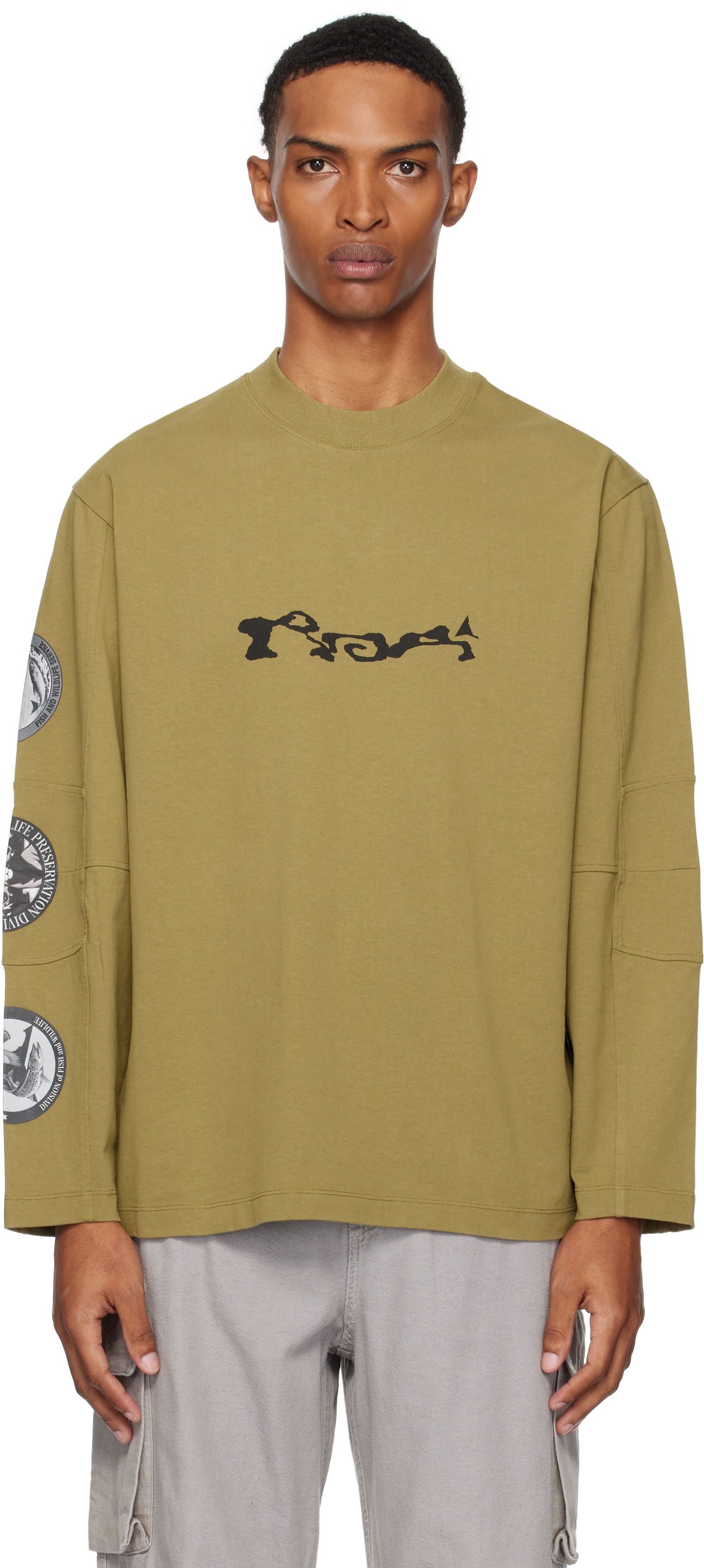 T-shirt ROA ROA Division Long Sleeve T-Shirt Grön | RBMW0434JY39, 0