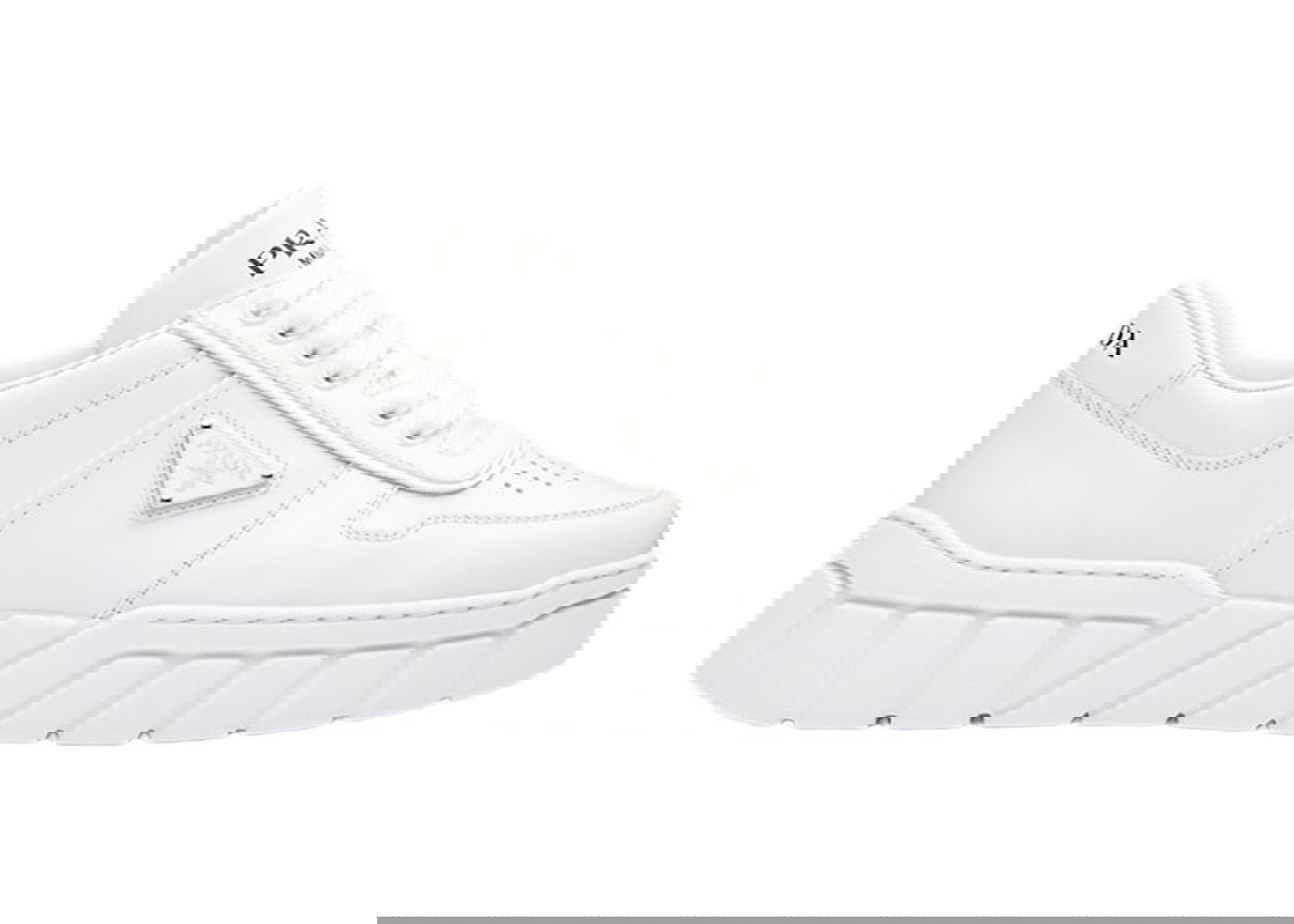 Sneakers och skor Prada Voluminous Sneakers Leather White White Vit | 2EE378_3LJ6_F0009, 0