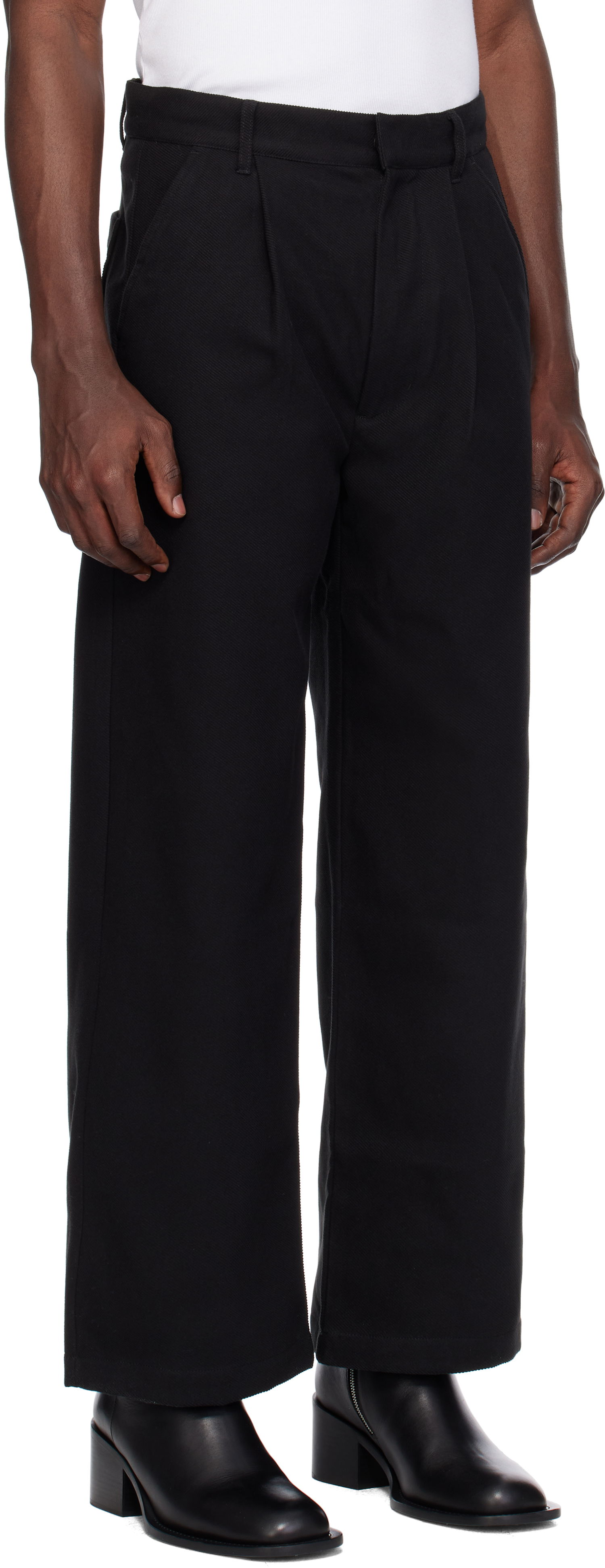 Byxor izzue Relaxed Fit Twill Pants Svart | IZXPTL6137W4NBKX, 1
