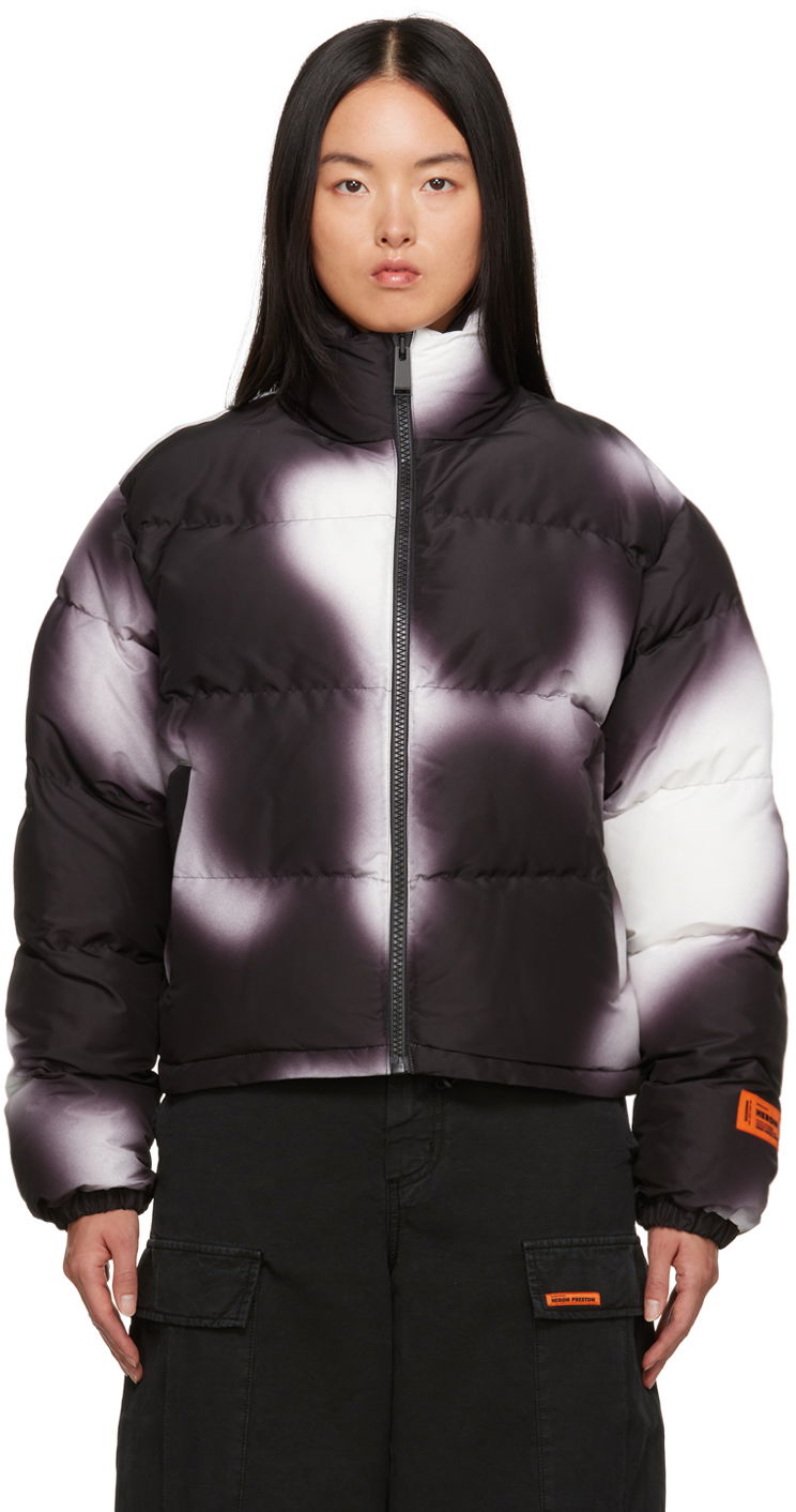 Pufferjacka HERON PRESTON Ex-Ray Aop Blur Puffer Jacket Svart | HWEJ001F23FAB0020110, 0