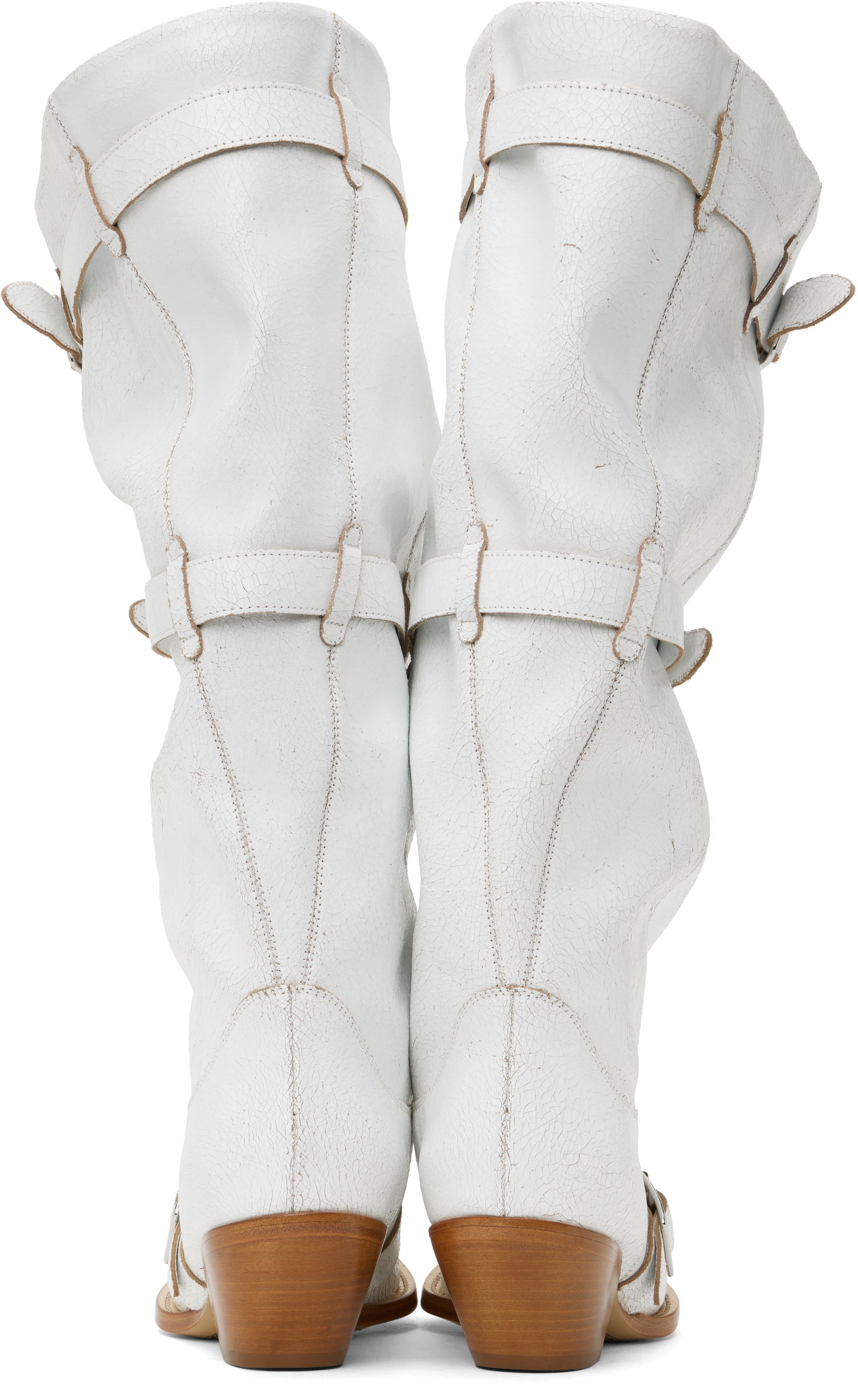 Kläder R13 R13 Buckled Slouch Cowboy Boots Vit | R13WS114-S209A, 1