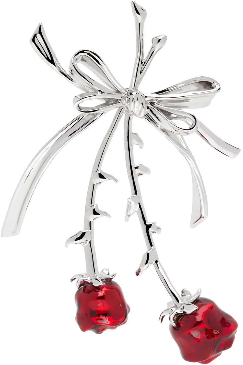 Örhängen SHUSHU/TONG SHUSHU/TONG YVMIN Edition Double Rose Bow Earring Röd | 22326RED00DL